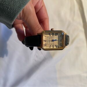 Gold and Black Rectangular Watch